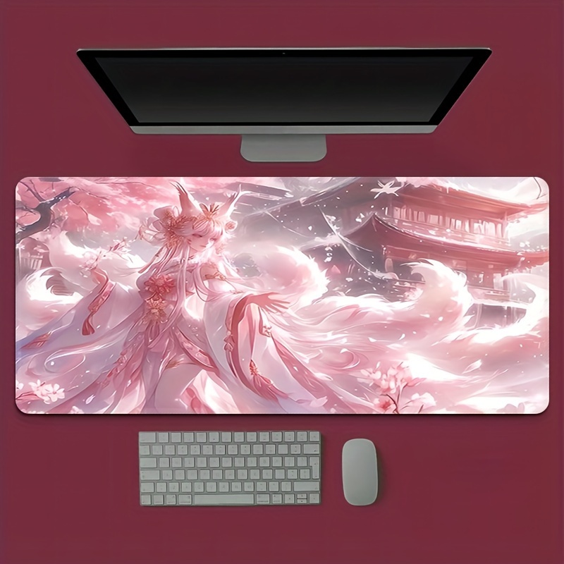 Desk Setup Designer - 애니메이션 여우 소녀 데스크 매트, 마법같은