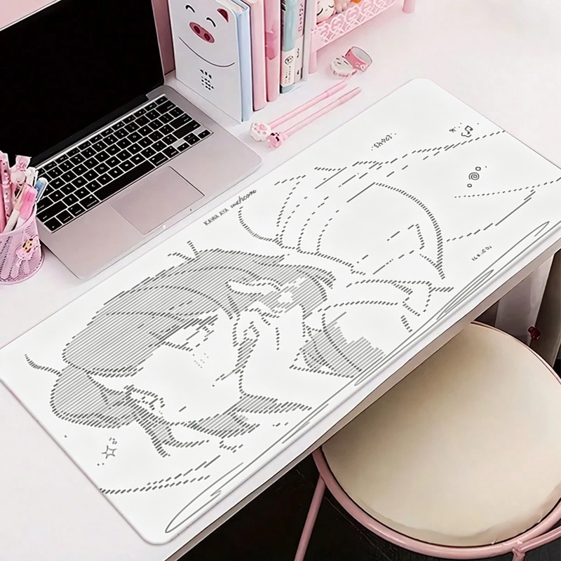 Desk Setup Mat - 1Pcs 가죽 마우스 패드 애니메이션 엔젤