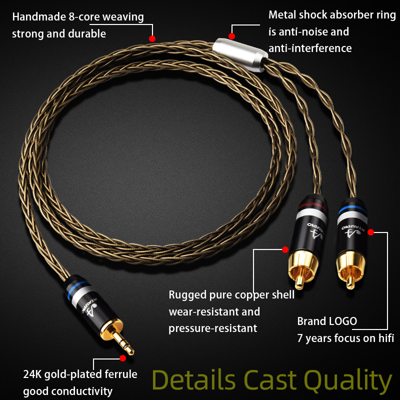 ATAUDIO HiFi 3.5mm ~ 2RCA 케이블  - Desk Hifi Setup 리뷰 및 가격