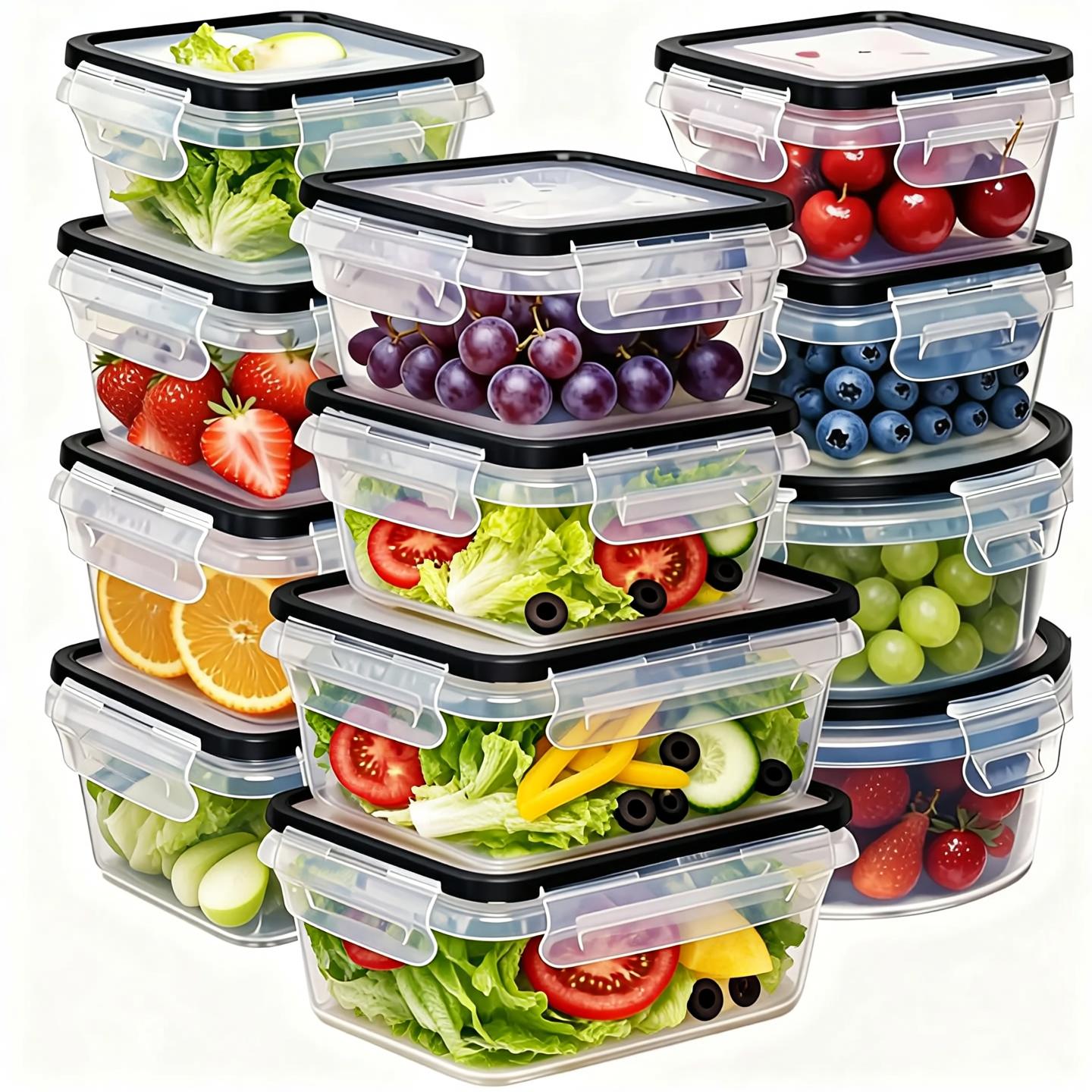 40개의 밀폐 식품 보관 용기 세트, 20개의 투명 플 - Drawer Organizer Bamboo 리뷰 및 가격