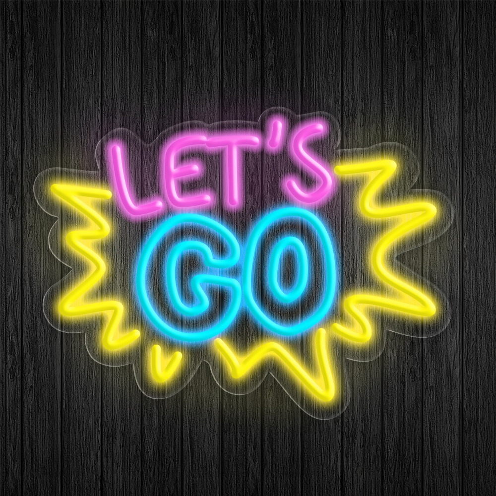 LET'S GO 멀티컬러 LED 네온사인, 게임 설정, - Desk Setup Quotes 리뷰 및 가격