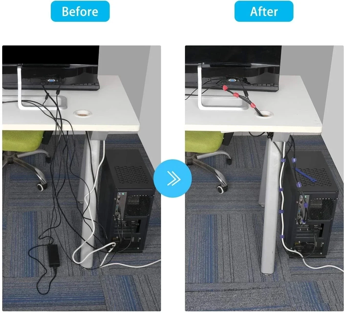 10/30/50PCS USB 케이블 정리기 와인더 타이 - Desk Setup Cable Management 리뷰 및 가격