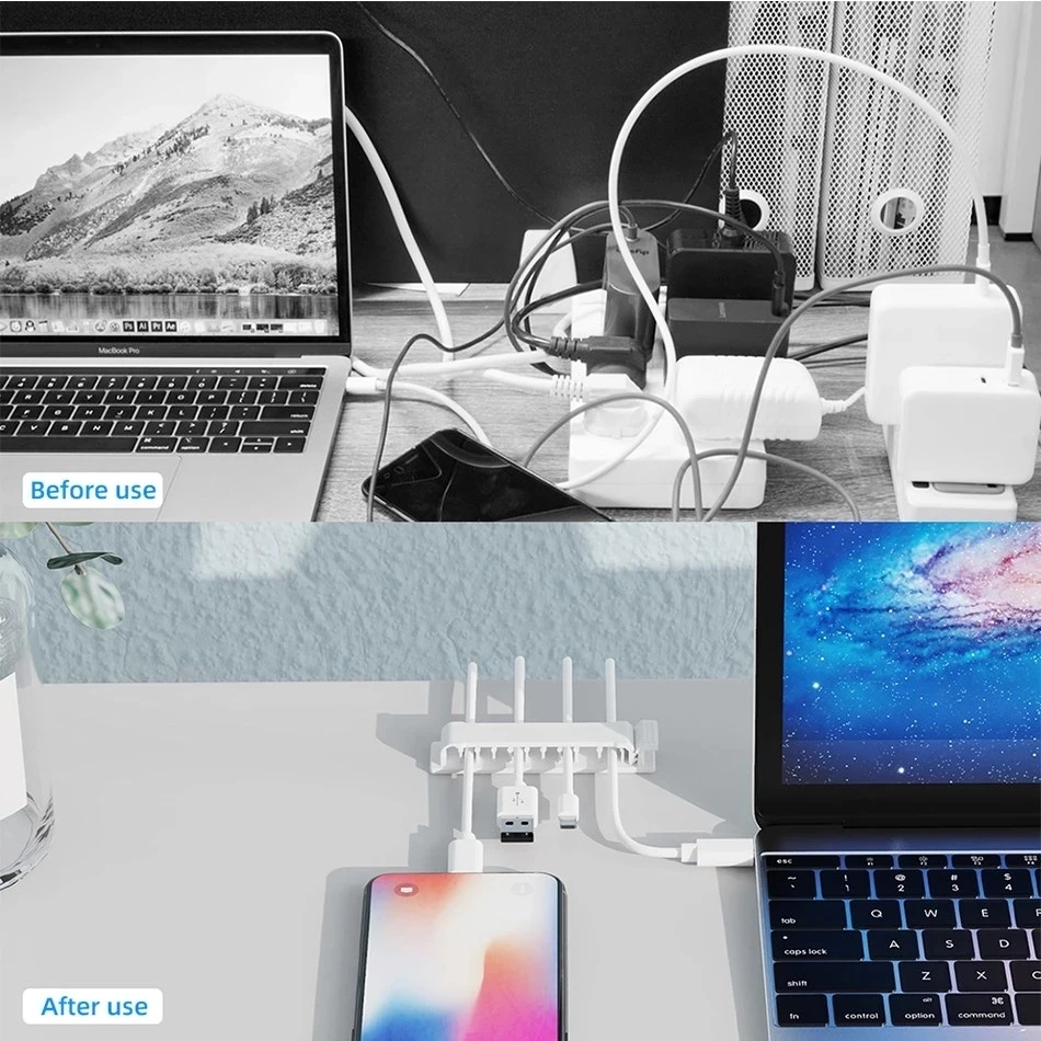 케이블 정리함 자가 접착 케이블 클립 USB 케이블 관 - Desk Setup Cable Management 리뷰 및 가격