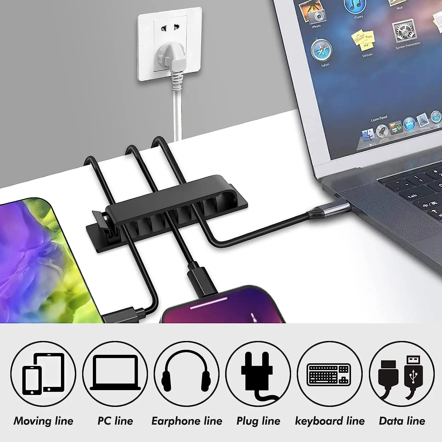 케이블 정리함 자가 접착 케이블 클립 USB 케이블 관 - Desk Setup Cable Management 리뷰 및 가격