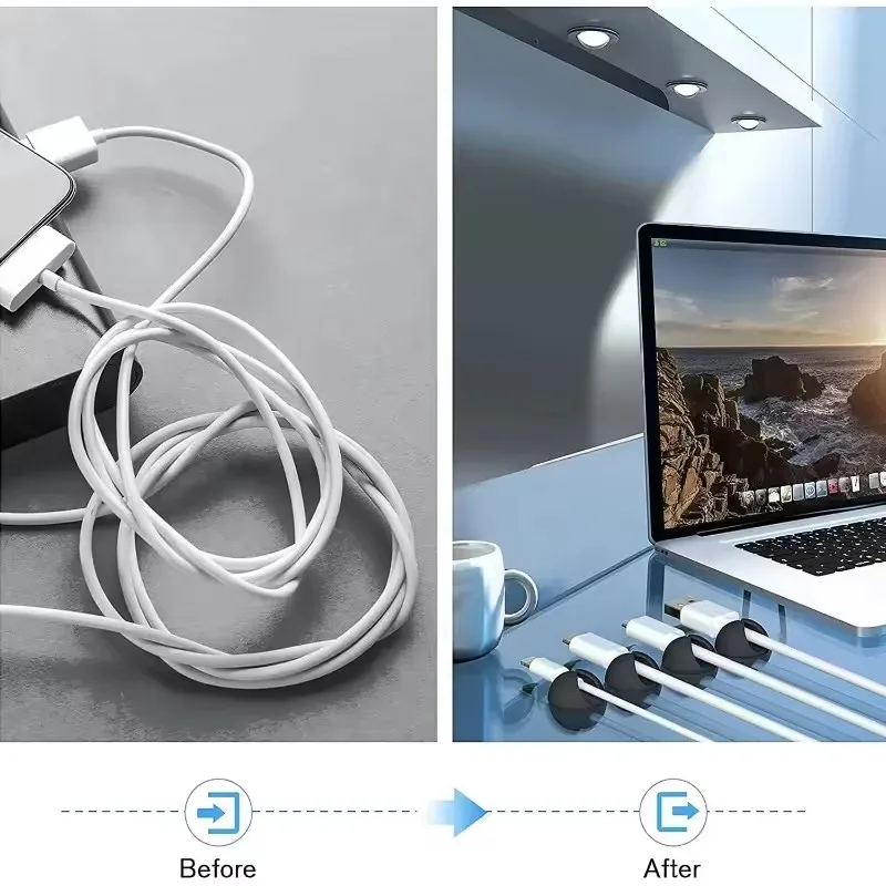 5/50개 케이블 클립 와인더 정리기 원형 충전기 코드 - Desk Setup Cable Management 리뷰 및 가격