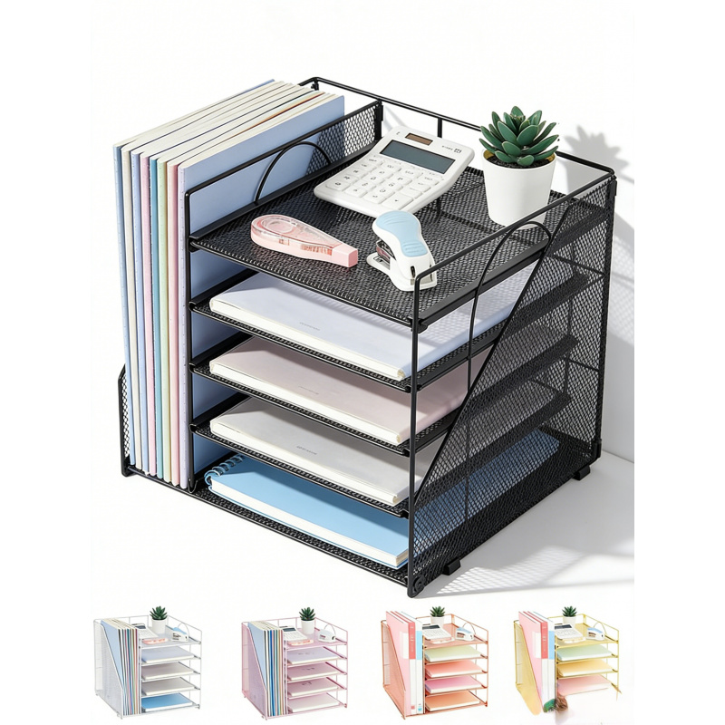 5단 종이 파일 랙 사무실 데스크탑 문서 정리함 보관함 - Desk Setup Design 리뷰 및 가격