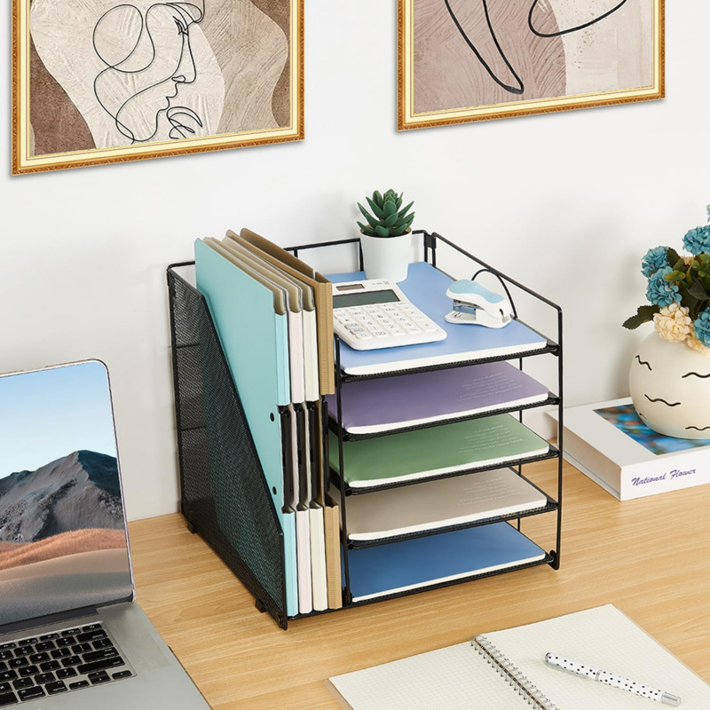 5단 종이 파일 랙 사무실 데스크탑 문서 정리함 보관함 - Desk Setup Design 리뷰 및 가격