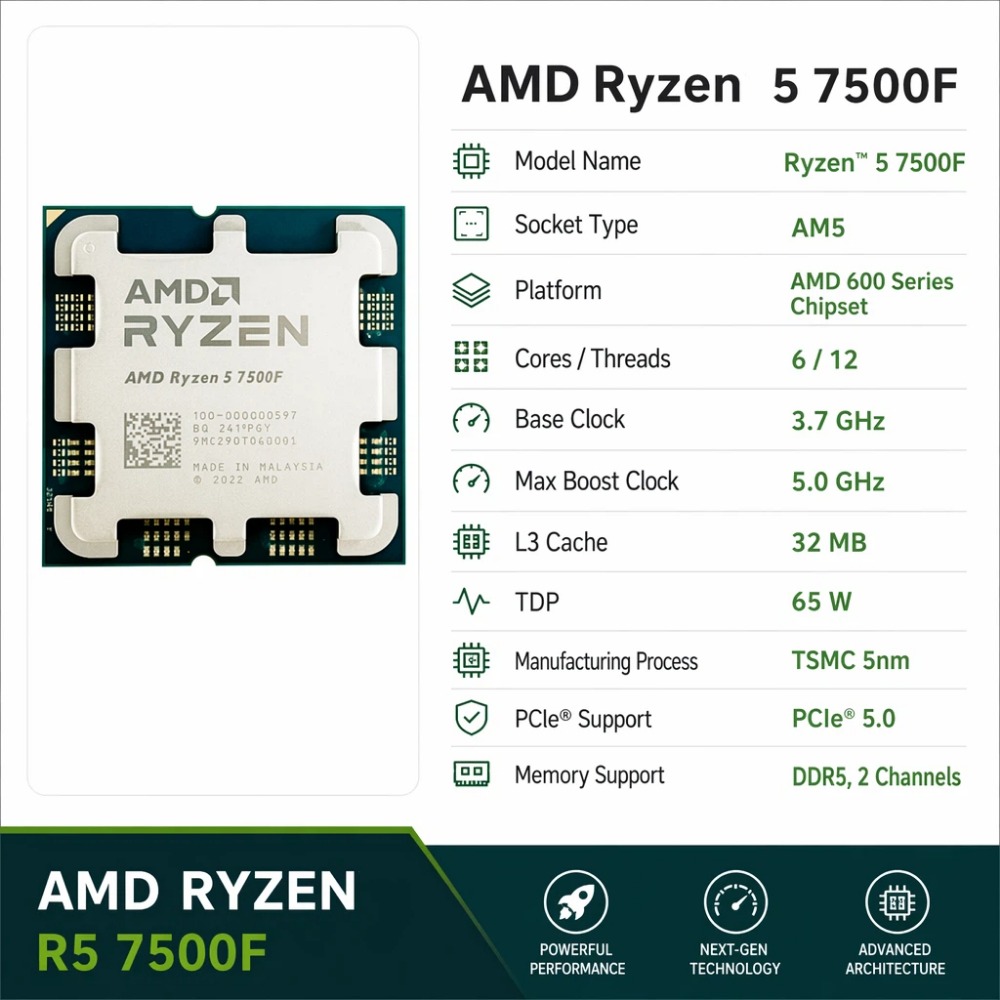 AMD R5 7500F 라이젠 5 7500F Zen4  - Amd Cpu Ryzen 5 리뷰 및 가격