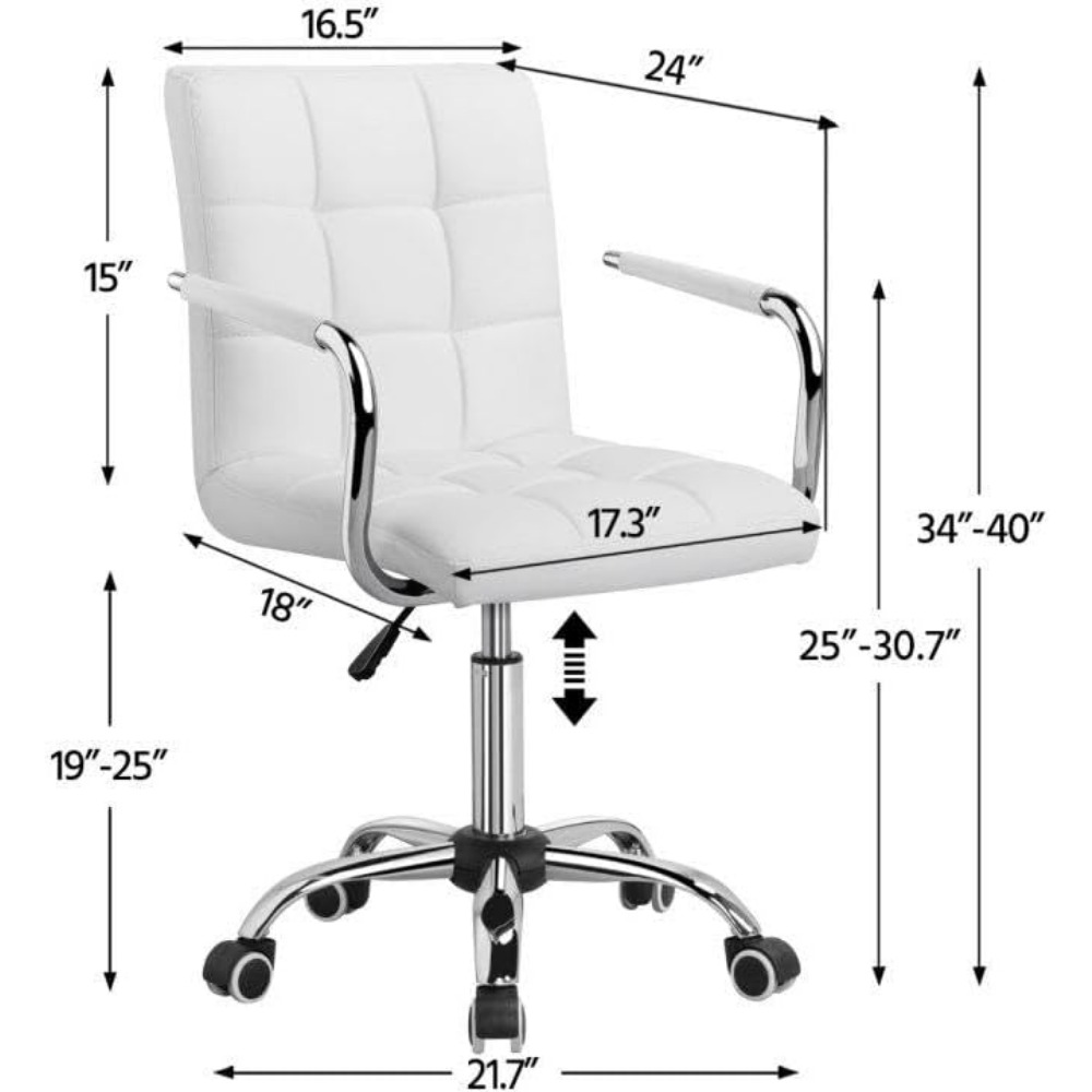 화장대 의자 - 투프티드 PU 가죽, 패딩 처리된 폼  - Desk Setup Height 리뷰 및 가격