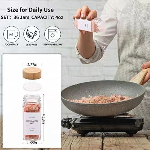 대나무 뚜껑이 있는 유리 향신료 항아리, 향신료 조미료 - Drawer Organizer Bamboo 리뷰 및 가격