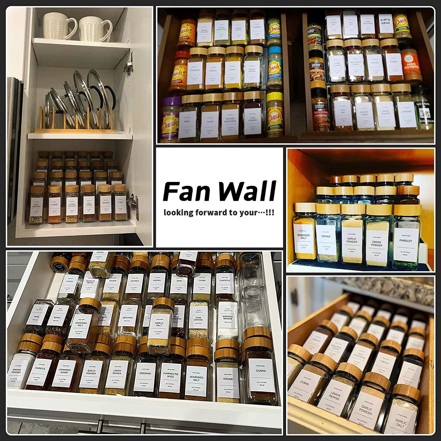 대나무 뚜껑이 있는 유리 향신료 항아리, 향신료 조미료 - Drawer Organizer Bamboo 리뷰 및 가격