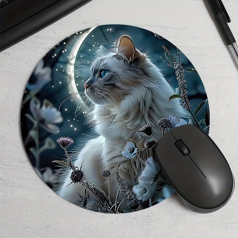 라운드 고양이 디자인 마우스 패드 내구성이 뛰어난 미끄 - Desk Setup Designer 리뷰 및 가격
