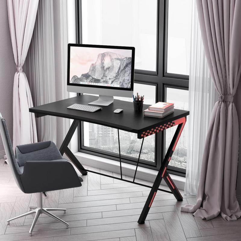 현대적인 인체공학적 컴퓨터 책상, 금속 프레임이 있는  - Desk Setup Designer 리뷰 및 가격