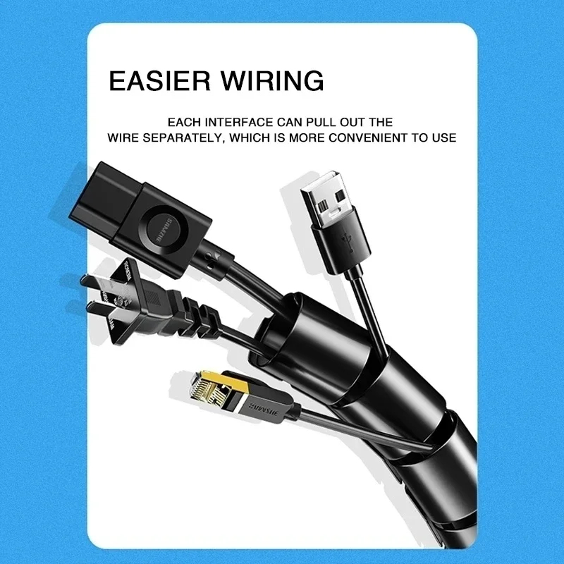 1/3pcs 2M 유연한 나선형 케이블 와이어 보호기  - Desk Setup Cable Management 리뷰 및 가격